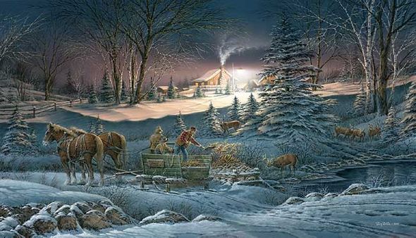 Terry Redlin Signed by the Artist Limited Edition Paper Lithograph:"A Helping Hand"
