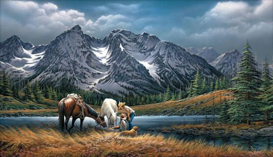 Terry Redlin Signed by the Artist Limited Edition Paper Lithograph:"For Purple Mountain Majesties"