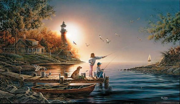 Terry Redlin Signed by the Artist Limited Edition Paper Lithograph:"From Sea to Shining Sea"