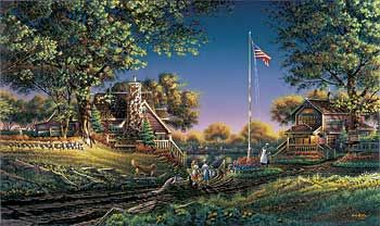 Terry Redlin Signed by the Artist Limited Edition Paper Lithograph:"Good Morning America"