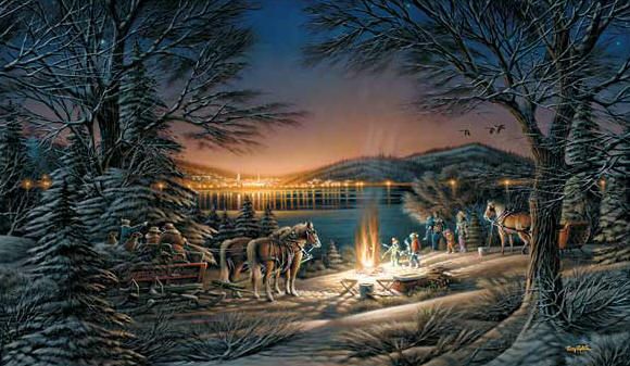 Terry Redlin Signed by the Artist Limited Edition Paper Lithograph:"Heartland Lights"