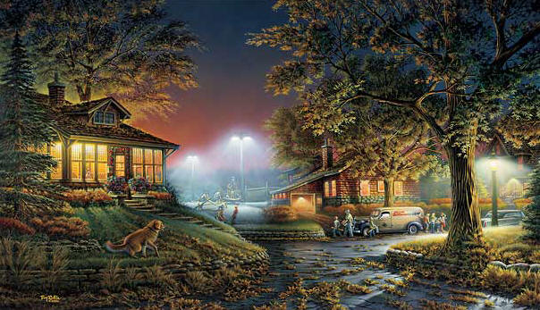 Terry Redlin Signed by the Artist Limited Edition Paper Lithograph:"Highlight of the Neighborhood"