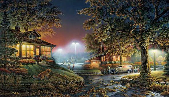 Terry Redlin Signed by the Artist Limited Edition Paper Lithograph:"Highlight of the Neighborhood"