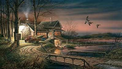 Terry Redlin Signed by the Artist Limited Edition Paper Lithograph:"Hunter's Haven"