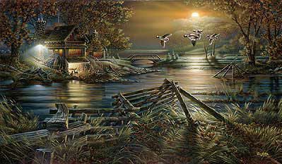 Terry Redlin Signed by the Artist Limited Edition Paper Lithograph:"The Social Hour"