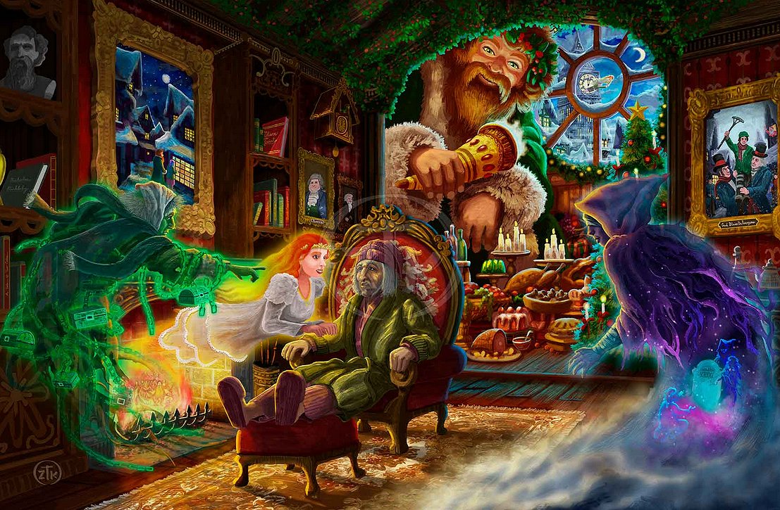 Zac Kinkade Limited Edition Canvas Giclee:"A Christmas Carol"