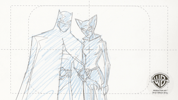 The Batman Original Production Drawing: "Batman and Catwoman"