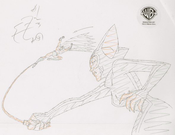 The Batman Original Production Drawing: "Batman and Catwoman"