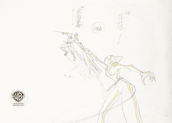 The Batman Original Production Drawing: "Batman and Catwoman"
