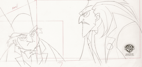 The Batman Original Production Drawing: "Penguin and Joker"