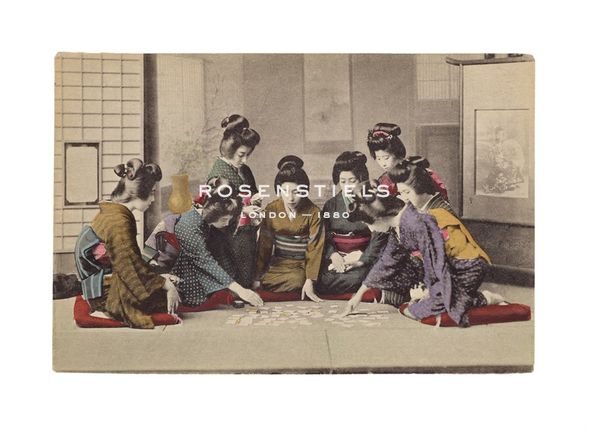 The Kyoto Collection Hand Numbered Limited Edition Print on Paper :"Girls Playing Uta-Garuta"