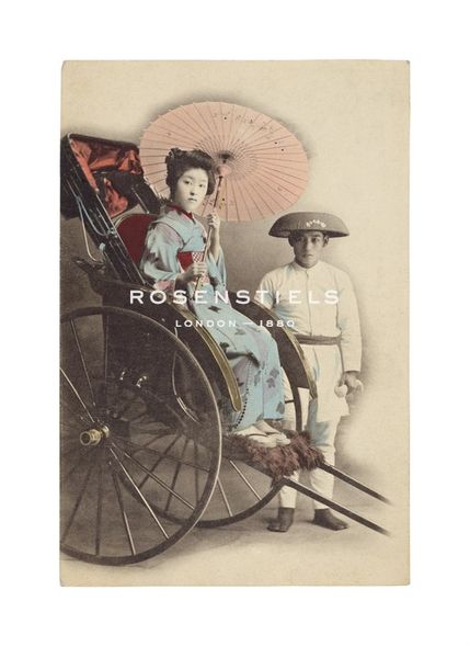 The Kyoto Collection Hand Numbered Limited Edition Print on Paper :"Portrait of Young Woman in Rickshaw"