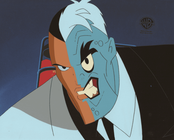 The New Adventures of Batman Original Production Cel with Matching Drawing: "Two-Face"