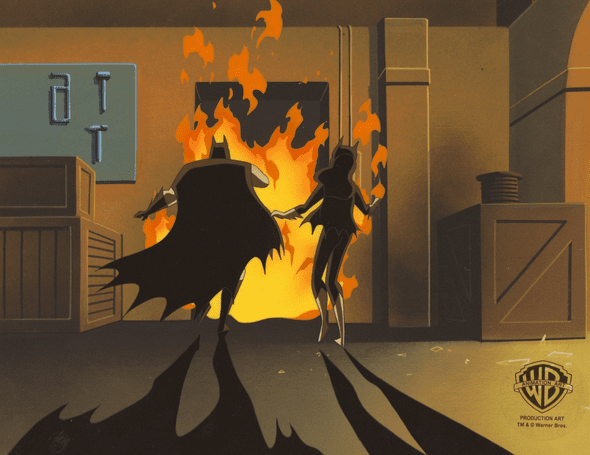 The New Batman Adventures Original Production Cel: "Batman and Batgirl"