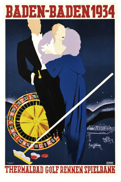 the RE Society Limited Edition Hand Pulled Lithograph on Paper: "Baden-Baden"