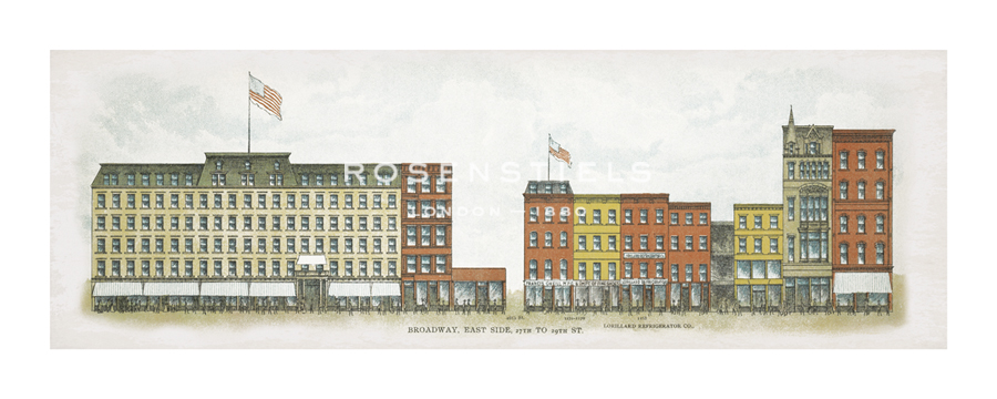 The Vintage Collection Hand Numbered Limited Edition Print on Paper :"Broadway - East Side 27th to 29th St."