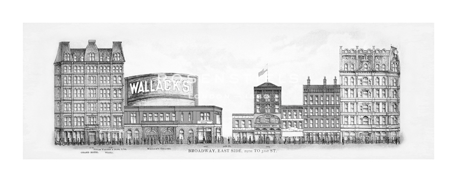 The Vintage Collection Hand Numbered Limited Edition Print on Paper :"Broadway - East Side 29th to 31st St. - Noir"