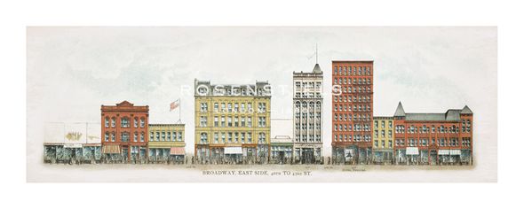 The Vintage Collection Hand Numbered Limited Edition Print on Paper :"Broadway - East Side 40th to 43rd St."