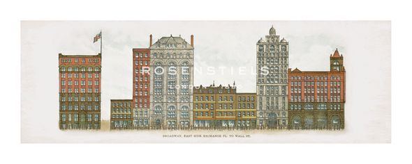 The Vintage Collection Hand Numbered Limited Edition Print on Paper :"Broadway - East Side Exchange Pl to Wall St."