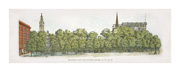 The Vintage Collection Hand Numbered Limited Edition Print on Paper :"Broadway - East Side Madison Square 23rd to 25th St."