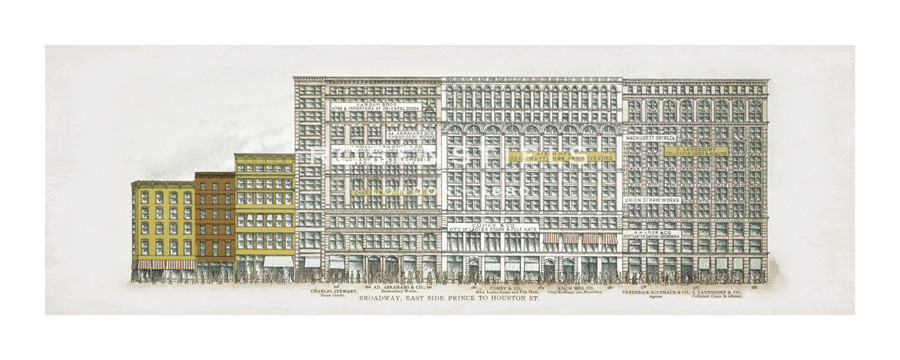 The Vintage Collection Hand Numbered Limited Edition Print on Paper :"Broadway - East Side Prince to Houston St."