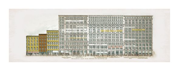 The Vintage Collection Hand Numbered Limited Edition Print on Paper :"Broadway - East Side Prince to Houston St."