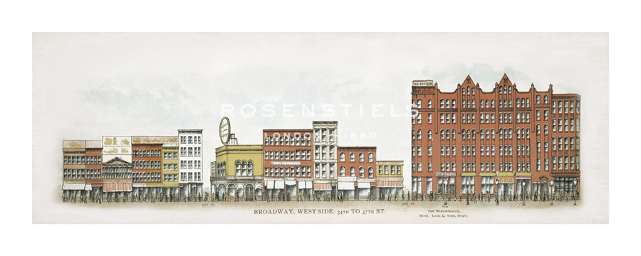 The Vintage Collection Hand Numbered Limited Edition Print on Paper :"Broadway West Side 34th to 37th St."