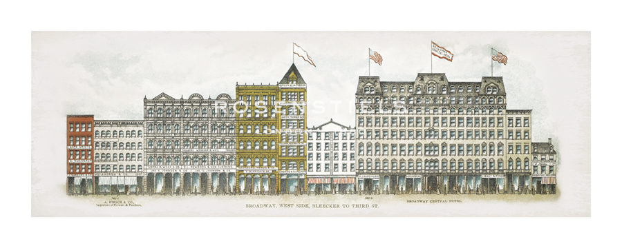 The Vintage Collection Hand Numbered Limited Edition Print on Paper :"Broadway - West Side Bleecker to Third St."
