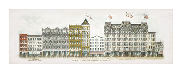 The Vintage Collection Hand Numbered Limited Edition Print on Paper :"Broadway - West Side Bleecker to Third St."
