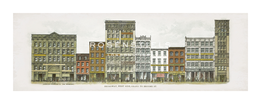 The Vintage Collection Hand Numbered Limited Edition Print on Paper :"Broadway - West Side Grand to Broome St."