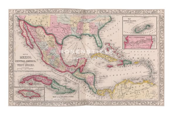 The Vintage Collection Hand Numbered Limited Edition Print on Paper :"Map of Mexico"