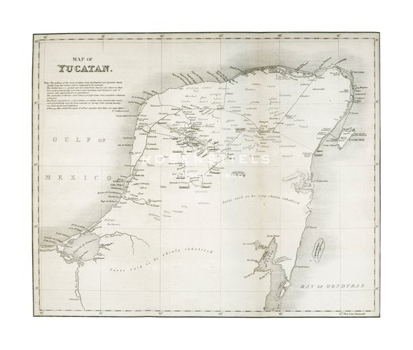 The Vintage Collection Hand Numbered Limited Edition Print on Paper :"Map of Yucatan"