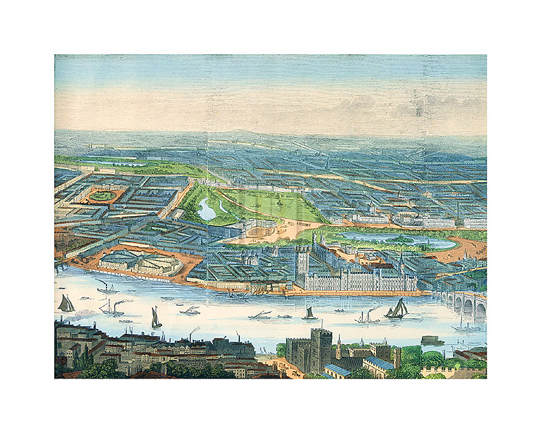 The Vintage Collection Hand Numbered Limited Edition Print on Paper :"Panorama Of London And The River I"