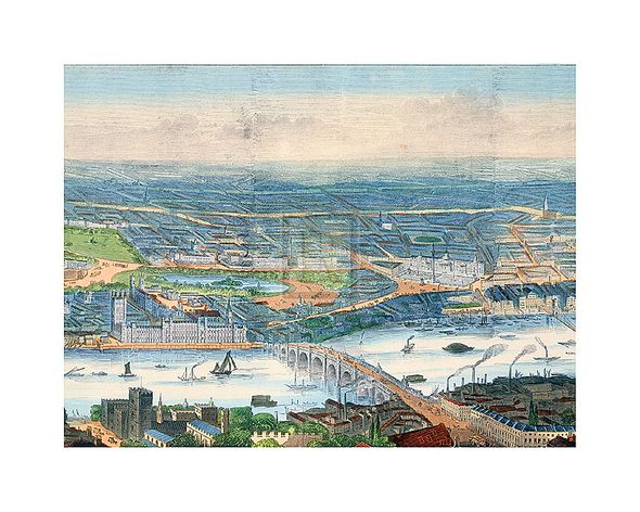The Vintage Collection Hand Numbered Limited Edition Print on Paper :"Panorama Of London And The River II"