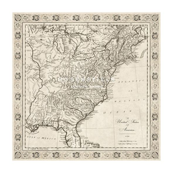 The Vintage Collection Hand Numbered Limited Edition Print on Paper :"The United States of America, 1791"