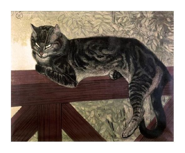 Theophile Steinlen Fine Art Open Edition Gicl&eacute;e:"Cat on the Balustrade"