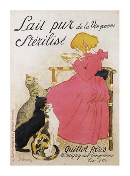 Theophile Steinlen Fine Art Open Edition Gicl&eacute;e:"Pure Sterilized Milk"