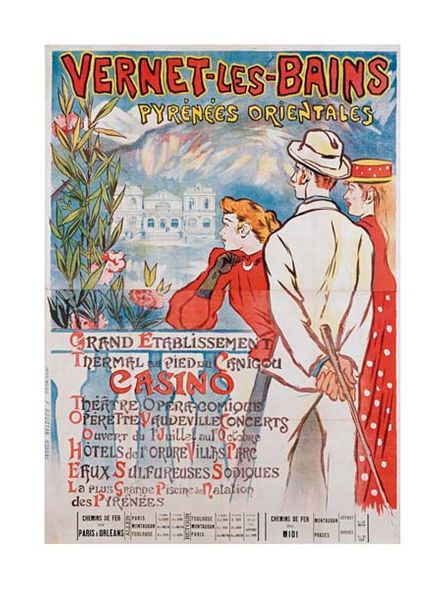 Theophile Steinlen Fine Art Open Edition Gicl&eacute;e:"Vernet-Les-Bains"