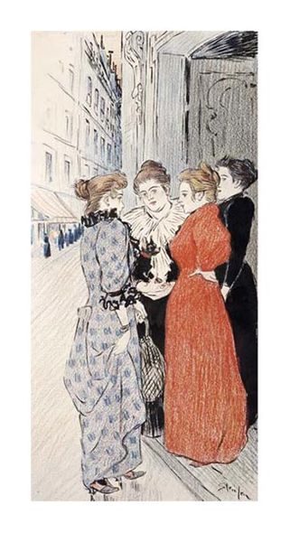 Theophile Steinlen Fine Art Open Edition Gicl&eacute;e:"Women Conversing in the Street"