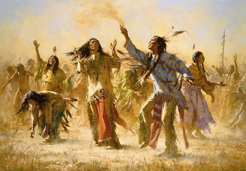 Howard Terpning Hand signed Artist Proof Limited Edition Canvas Giclee:"Hope Springs Eternal - The Ghost Dance" Howard Terpning Hand signed Artist Proof Limited Edition Canvas Giclee:"Hope Springs Eternal - The Ghost Dance"