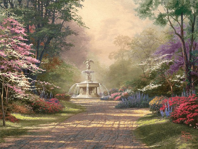 Thomas Kinakde Limited Edition Giclee:"Fountain of Blessings"