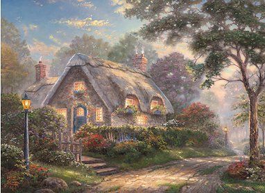Thomas Kinakde Limited Edition Giclee Print and Canvas:"Lovelight Cottage"