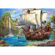 Thomas Kinakde Limited Edition Giclee Print:"Disney Captain Hook's Never Land Voyage"