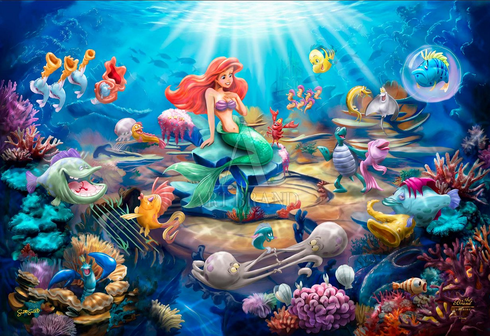 Scott Smith Disney Limited Edition Giclee Print:"Little Mermaid Grotto" Scott Smith Disney Limited Edition Giclee Print:"Little Mermaid Grotto"