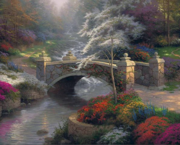 Thomas Kinakde  30x24 Gallery Wrap Canvas:"Bridge of Hope"