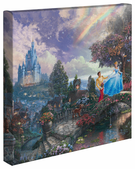 Thomas Kinkade Studios: "Disney Cinderella Wishes Upon a Dream - 14' x 14' Gallery Wrapped Canvas"