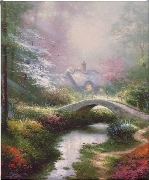 Thomas Kinakde 30x24 Gallery Wrap Canvas:"Brookside Hideaway"