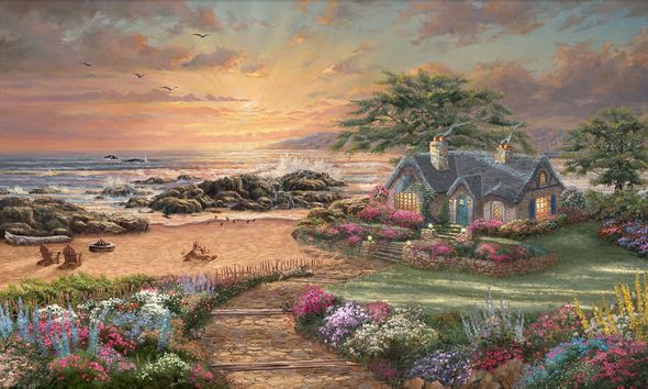 Thomas Kinkade Limited Edition Fine Art Giclee:"Seaside Cottage"