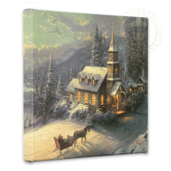 Thomas Kinkade Studios: "Sunday Evening Sleigh Ride - 14' x 14' Gallery Wrapped Canvas"