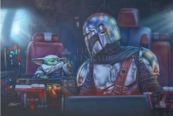 Thomas Kinakde Studios Star Wars Limited Edition Giclee:"The Mandalorian – Two For The Road" 